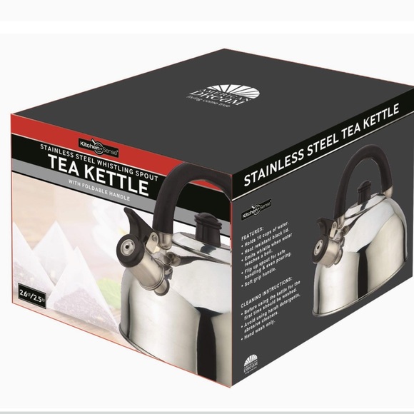 Stainless Steel Whistling Spout Tea Kettle 2.6 Qt/2.5 LTR | American Dream |New - Picture 3 of 3